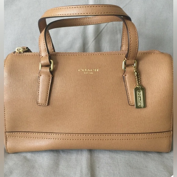 COACH MINI SATCHEL SAFFIANO LEATHER TAN - Picture 1 of 11